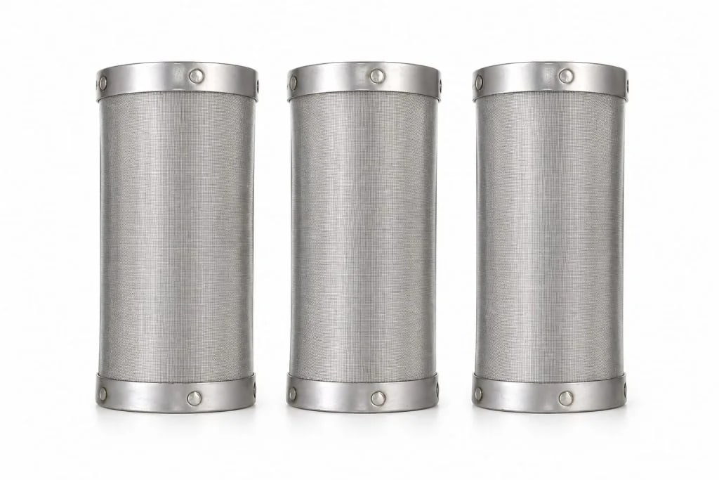 Metal uç başlıklı paslanmaz tel mesh filtre kartuşları